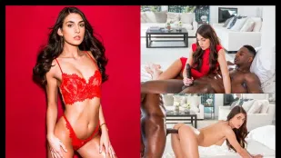 穿著蕾絲內衣的瘦瘦寶貝將黑色雞巴插入她的洞裡 達納·沃爾夫